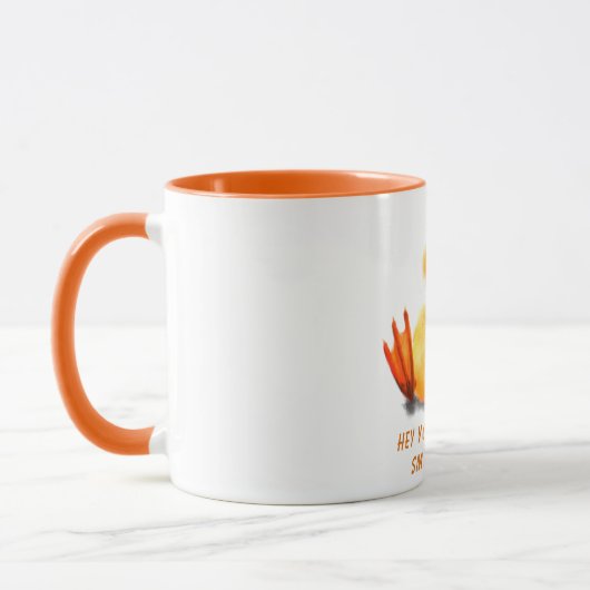 Funny Mug met Playful Ducking Smile - Jouw tekst Mok (Links)