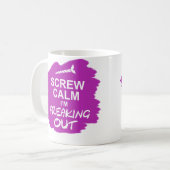 Funny Mug: Schroefkalm ik ben aan het uitrollen Koffiemok (Voorkant links)