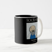 Funny Mug - Socrates-Mok Tweekleurige Koffiemok (Voorkant rechts)