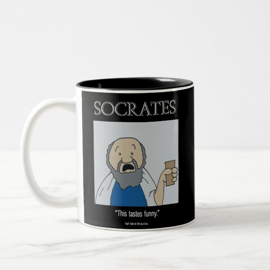 Funny Mug - Socrates-Mok Tweekleurige Koffiemok (Links)