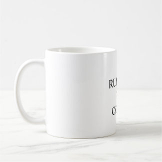 Funny mug states "RUNNING ON COFFEE" Koffiemok