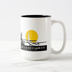 Funny Mug voor luchtverkeersleiders Tweekleurige Koffiemok