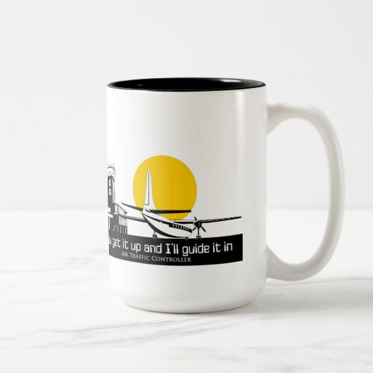 Funny Mug voor luchtverkeersleiders Tweekleurige Koffiemok (Rechts)