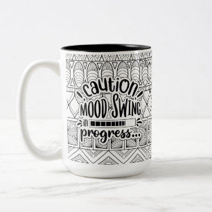 Funny Mug: Voorzichtigheid met betrekking tot het  Tweekleurige Koffiemok