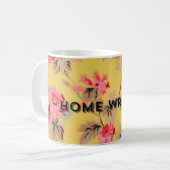 Funny mug yellow  floral koffiemok (Voorkant links)