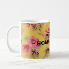 Funny mug yellow  floral koffiemok