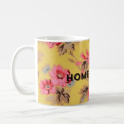 Funny mug yellow  floral koffiemok (Links)