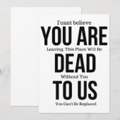 Funny mugs voor collega, je bent nu dood voor ons. kaart (Voorkant / Achterkant)