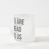 Funny mugs voor collega, je bent nu dood voor ons, matglas koffiemok (Voorkant links)