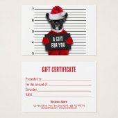 Funny Mugshot Bad Santa's Dog-kerstkaartje Visitekaartje (Voorkant /achterkant)