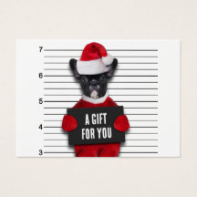 Funny Mugshot Bad Santa's Dog-kerstkaartje