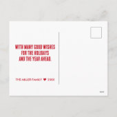 Funny Mugshot Giraffe voor kerstmis Feestdagenkaart (Achterkant)