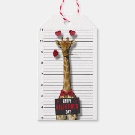 Funny Mugshot Guilty Giraffe Happy Valentine's Day Cadeaulabel