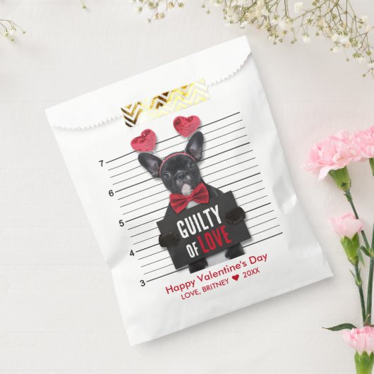 Funny Mugshot Guilty Love Dog Valentijnsdag Bedankzakje (Gezegeld)