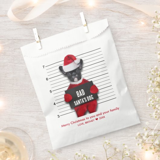 Funny Mugshot Kerstmis Bad Santa's Dog Bedankzakje (Geknipt)