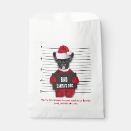 Funny Mugshot Kerstmis Bad Santa's Dog Bedankzakje