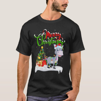 Funny Mule Dierenvriend Xmas Lighting Mule Christm T-shirt