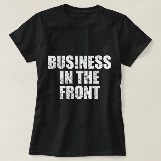 Funny Mullet Business aan de voorkant van de Ba T-shirt (Design voorkant)