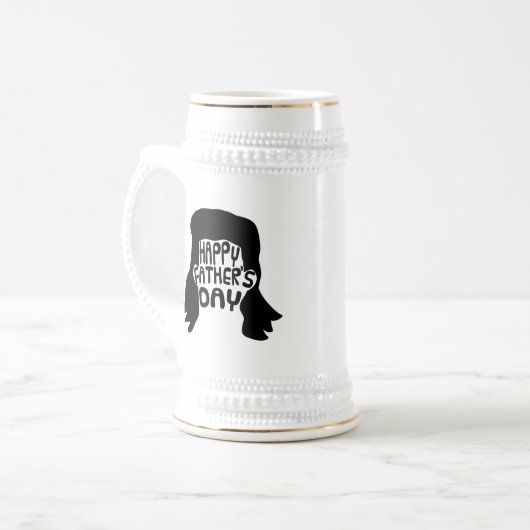 Funny Mullet Happy Vaderdag Bierpul (Voorkant links)