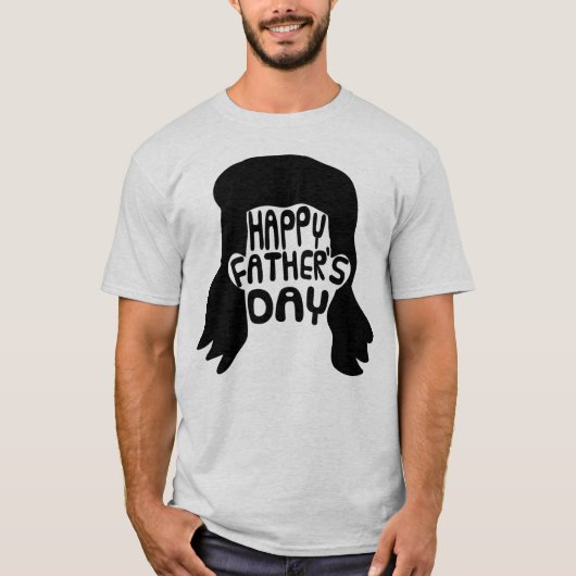 Funny Mullet Happy Vaderdag T-shirt (Voorkant)