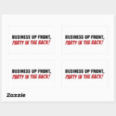 Funny Mullet Qoute, Business and Party Rechthoekige Sticker (Vel)