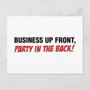 Funny Mullet Qoute, Business and Party Uitnodiging Briefkaart