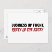 Funny Mullet Qoute, Business and Party Uitnodiging Briefkaart (Voorkant / Achterkant)