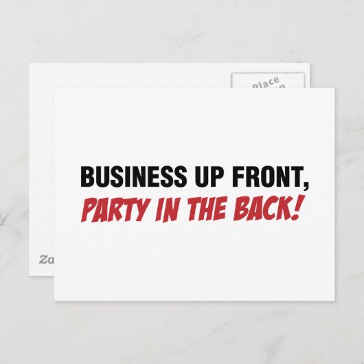 Funny Mullet Qoute, Business and Party Uitnodiging Briefkaart (Voorkant / Achterkant)
