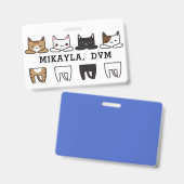 Funny Multicolor Cat Lijst Badge (Voor- en achterkant)