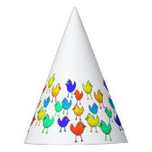 Funny Multicolored Birds Feesthoedjes (Voorkant)