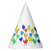 Funny Multicolored Birds Feesthoedjes (Links)