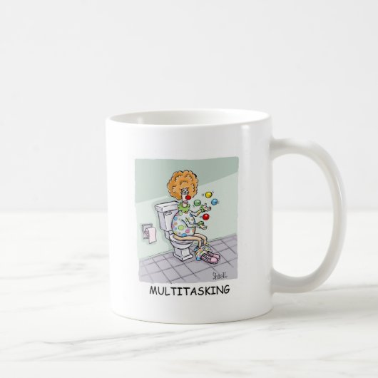 Funny Multitasking Juggling Clown Koffiemok (Rechts)