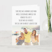 Funny Mum Limerick Worlds Greatest Son Birthday Kaart (Voorkant)