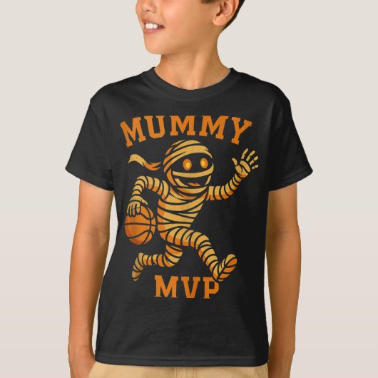 Funny Mummy Basketball Halloween Design Mvp Monste T-shirt (Voorkant)