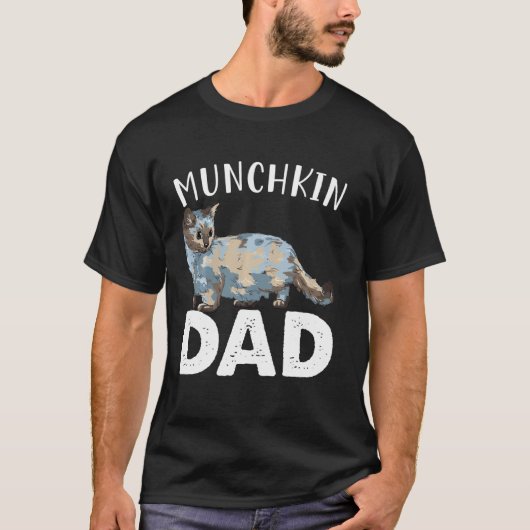 Funny Munchkin Papa Cute Love Cats Mannen Father D T-shirt (Voorkant)