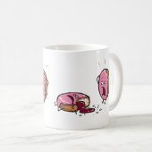 Funny Murged Doughnut Cartoon Koffiemok (Voorkant rechts)