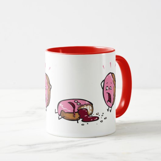 Funny Murged Doughnut Cartoon Mok (Voorkant rechts)