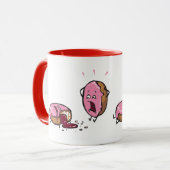 Funny Murged Doughnut Cartoon Mok (Voorkant links)