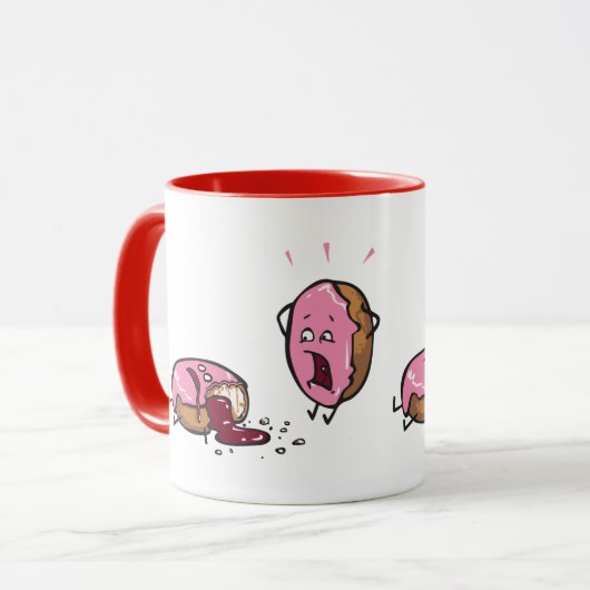 Funny Murged Doughnut Cartoon Mok (Voorkant links)