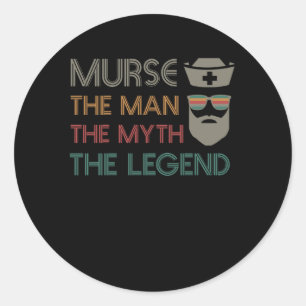Funny Murse Male Nurse RN LPN CNA Ronde Sticker