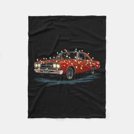 Funny Muscle Car Christmas Graphics Lights Lover Fleece Deken (Voorkant)