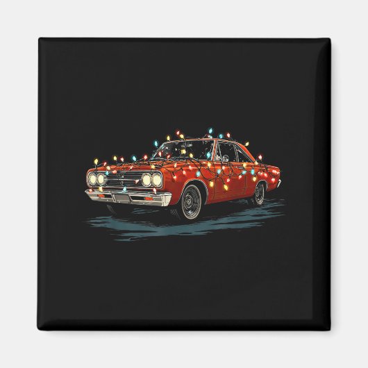 Funny Muscle Car Christmas Graphics Lights Lover  Magneet (Voorkant)