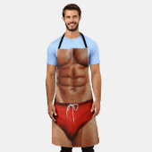 Funny Muscle Man Apron — Novelty Kitchen Apron for Schort (Gedragen)