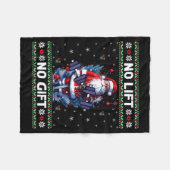 Funny Muscle Santa Lifting Ugly Christmas Sweater Fleece Deken (Voorkant (Horizontaal))