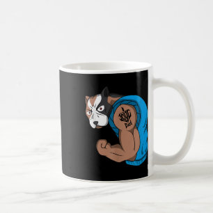 Funny Muscular Pit Bull Dog I Love Dad Tattoo Love Koffiemok