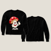 Funny Mushroom Cartoon Mascot T-shirt (Voorkant /achterkant)
