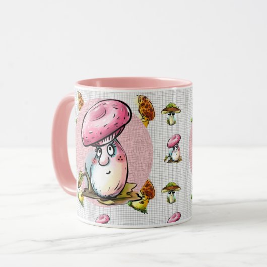 Funny Mushroom Cartoon Mok (Voorkant links)