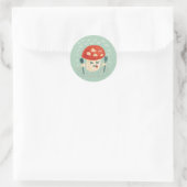 Funny Mushroom Character Cool Ronde Sticker (Tas)