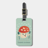 Funny Mushroom Character Crazy Bagagelabel (Voorkant verticaal)