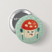 Funny Mushroom Food Character Weird Oddity Ronde Button 5,7 Cm (Voorkant /achterkant)